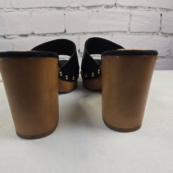 CLOUD AIR BLACK LEATHER BLOCK HEEL MULES SIZE 7 EUC - Picture 5 of 10